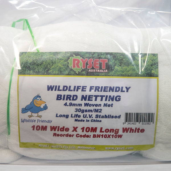 Wildlife Friendly Bird Netting WHITE 10m x 10m