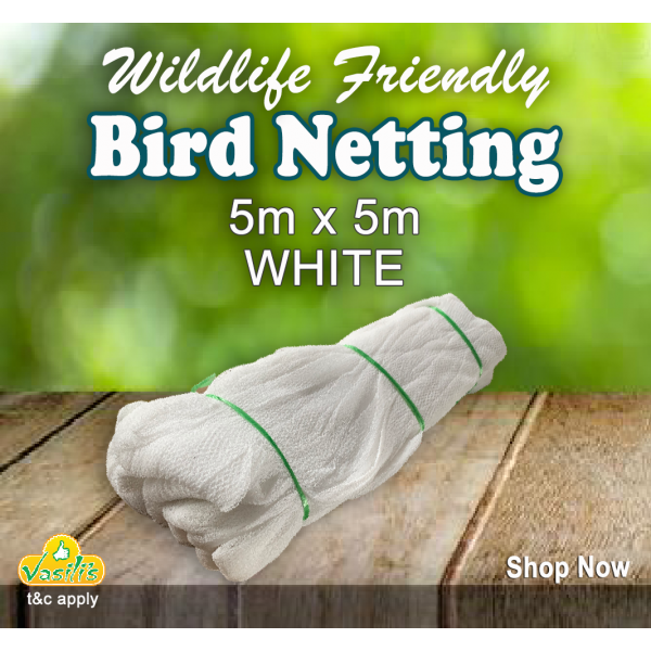 Wildlife Friendly Bird Netting WHITE 5m x 5m