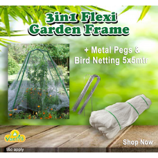 3 in 1 Flexi Garden Frame + Free Garden Pegs + Bird Netting