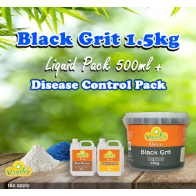 Black Grit 1.5kg + Liquid Pack 500ml + Disease Control Pack