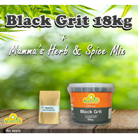 Black Grit 18kg + FREE Mamma's Herb & Spice Mix 