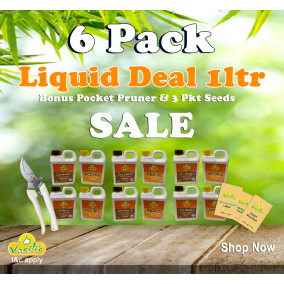 6 Pack Liquid 1ltr w' free 3pk Seeds + Pocket Pruner