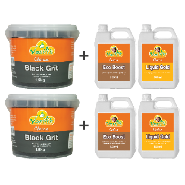 Black Grit 1.5kg + Liquid Pack 500ml Twin Pack
